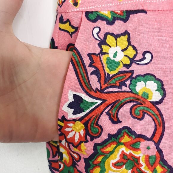 Boden Pants Womens L Wide Leg Colorful Boho Hippie Feminine 70s Pull On Pink - Picture 6 of 10